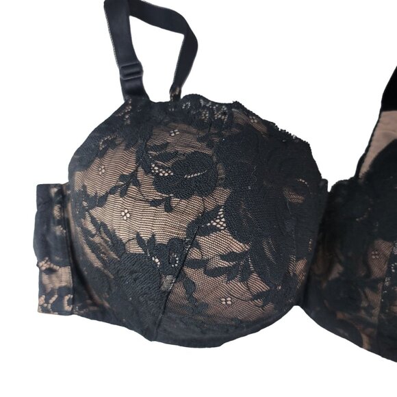 Torrid Full Coverage Bra Black 42DDD Underwire Lightly Lined Exploded Floral - Picture 3 of 11